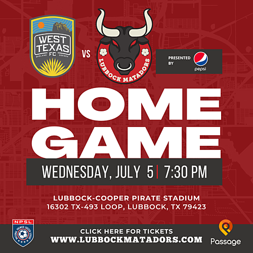 Lubbock Matadors vs. West Texas FC poster