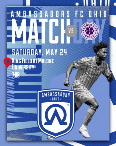 Ambassadors FC Ohio vs. Flower City Union poster