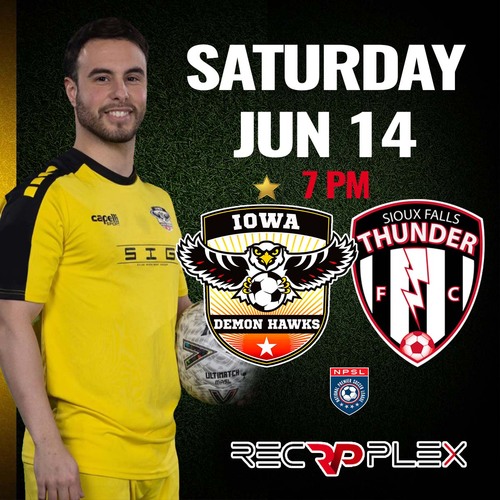 Iowa Demon Hawks vs Sioux Falls Thunder FC poster